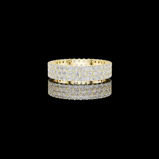 Round Cut Lab Diamond Micro Pave Eternity Band Ring