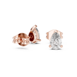 Pear Shaped Lab Diamond Stud Earrings with Classic Three Prong Setting - View 8