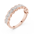 Baguette Cut Moissanite Diamond Half Eternity Wedding Band - View 5