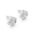 Iconic Geometric Round Lab Diamond Cushion Shape Halo Stud Earrings - View 4