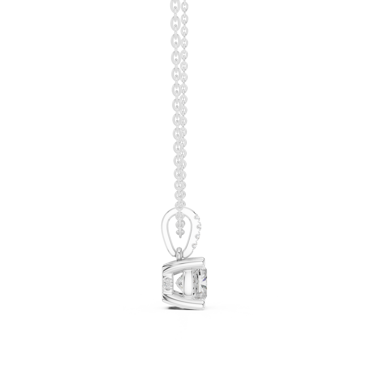 Cushion Cut Moissanite Diamond Solitaire Pendant - View 8