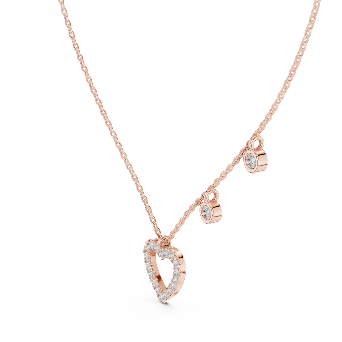 Heart Accents Inspired Moissanite Pendant Necklace - View 5
