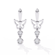 Elegant Butterfly Moissanite Diamond Drop Earrings with Pave Accents and Bezel Set Round Diamonds - View 9