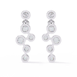 Sophisticated Multi Round Bezel Lab Diamond Drop Earrings in Gleaming Gold Finish - View 8