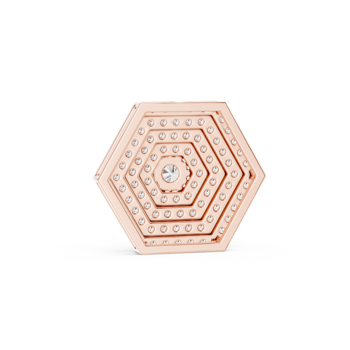 Symmetrical Layering Pendant with Round Lab Grown Diamond - View 8