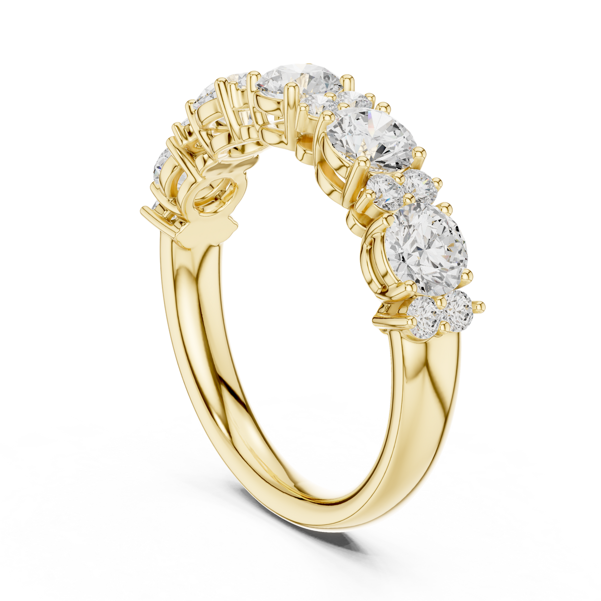 Timeless Round Lab Diamond Half Eternity Wedding Band - View 10