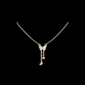 Butterfly Dangle Pendant with Pave Round Lab Grown Diamond