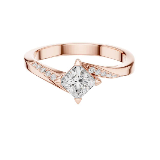 Princess Cut Moissanite Diamond Pave Accent Stones - View 2