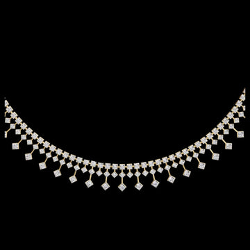 Lab Grown Diamond Fringe Tennis Necklace with Princess Shape Drops