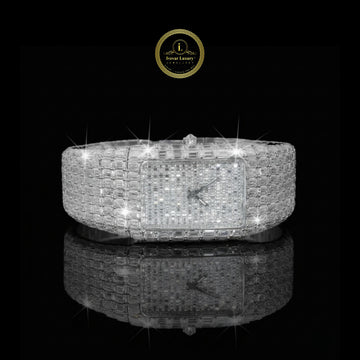 Baguette Cut Full Iced-Out lab-grown Diamond Luxury Watch The Ultimate Statement of Power and Precision