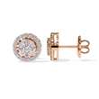 Halo Marquise Lab Diamond Round Cluster Stud Earrings with Pavé Circle Design - View 5