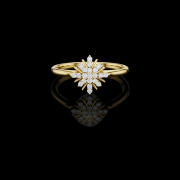 Round Moissanite Diamond Starburst Cluster Statement Ring
