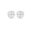 Celestial Swirl Round Moissanite Diamond Cluster Stud Earrings with Radiant Circular Brilliance - View 3