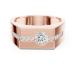 Round Cut Moissanite Diamond Men's Bezel Center Octagon Signet Ring - View 2