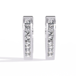 Channel Moissanite Diamond Princess Cut Huggie Hoop Earrings - View 3