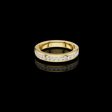 Modern Round Lab Diamond Channel Set Wedding Band