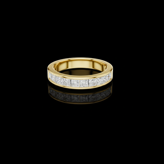 Princess Cut Channel Set Lab Diamond Band