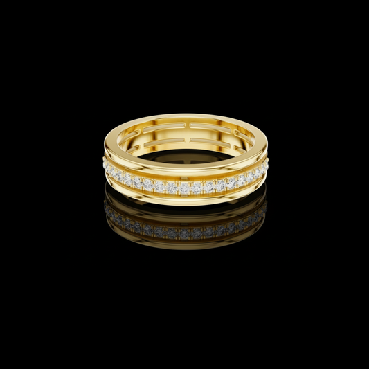 Channel Set Band With Round Brilliant Cut Moissanite Diamonds
