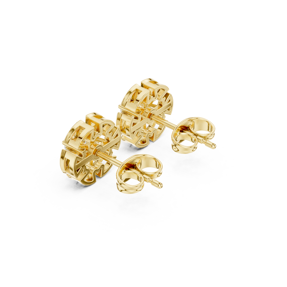 Perfect Moissanite Diamond Floral Stud Earrings With Sparkling Round Cut Stones For Special Occasions - View 5