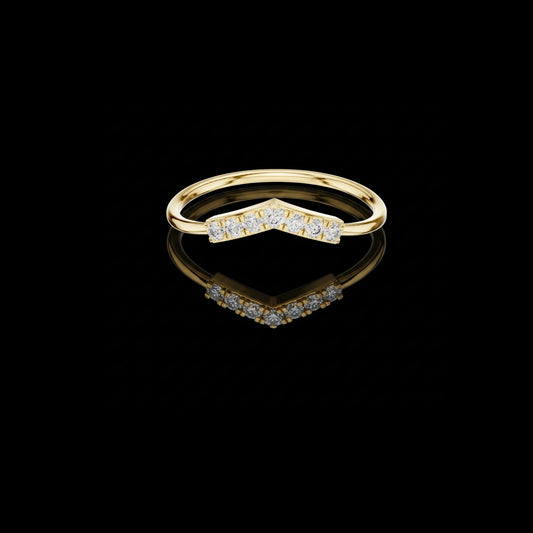 Minimalist Curve Round Moissanite Diamond Eternity Ring With Wedding Band