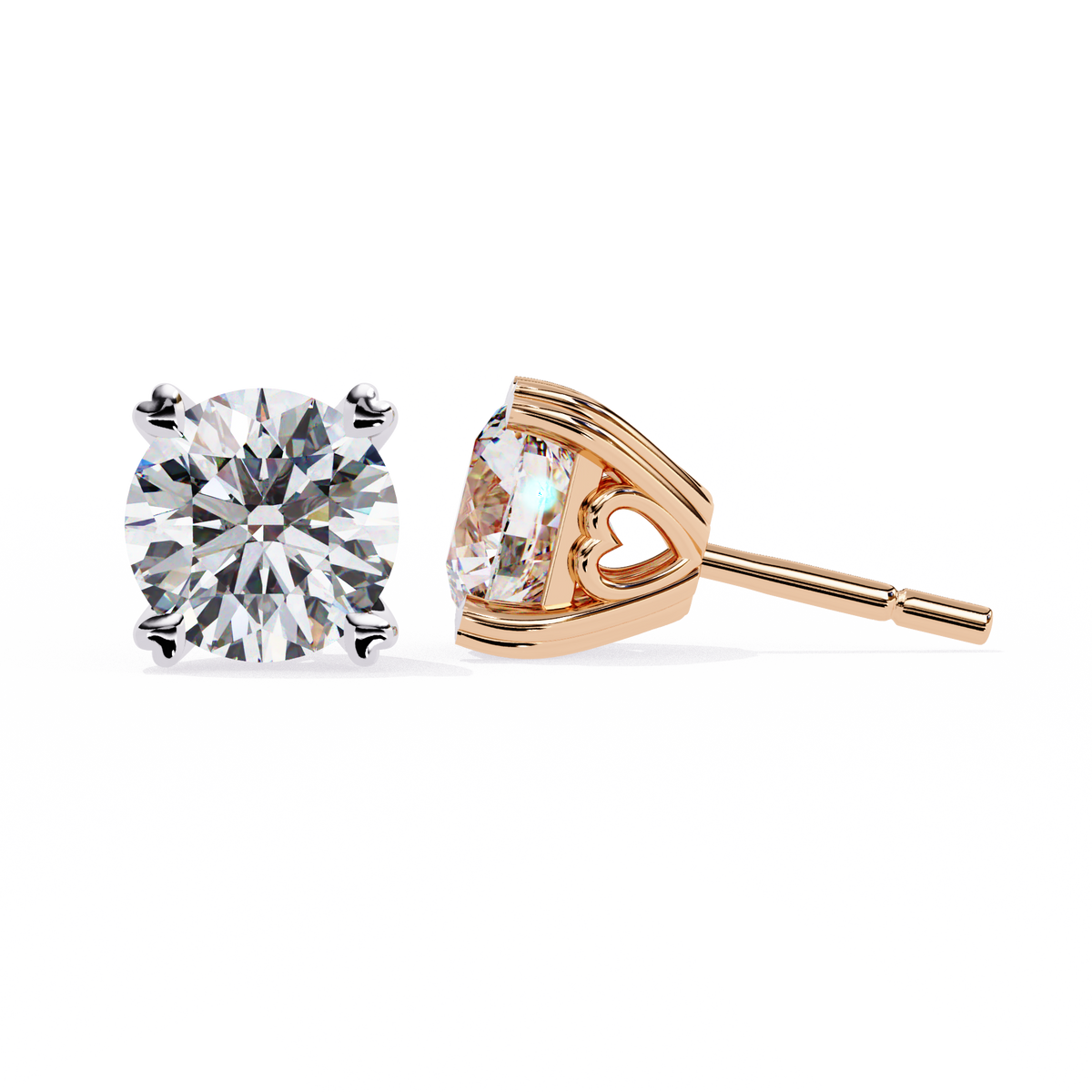 Chic & Modern Lab Grown Diamond Stud Earring for the Fine Forward - View 3