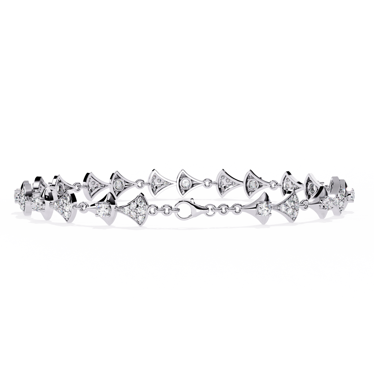 Round Cut Moissanite Diamond Bracelet Custom Design - View 7