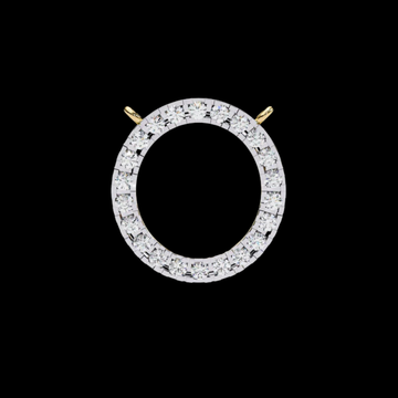 Round Cut Moissanite Diamond Open Circle Halo Pendant