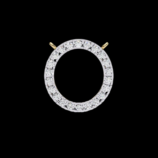 Round Cut Moissanite Diamond Open Circle Halo Pendant