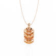Three Stone Drop Pendant with Round Moissanite Diamond - View 9