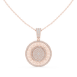Circular Maze Motif Statement Charm Pendant Round Moissanite Diamond - View 2