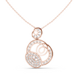 Abstract Swirl Circle Moissanite Pendant with Pave Accents - View 2