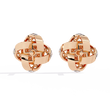 Intricate Floral Swirl Round Cut Lab Diamond Stud Earrings in Luxurious Gold Setting - View 9