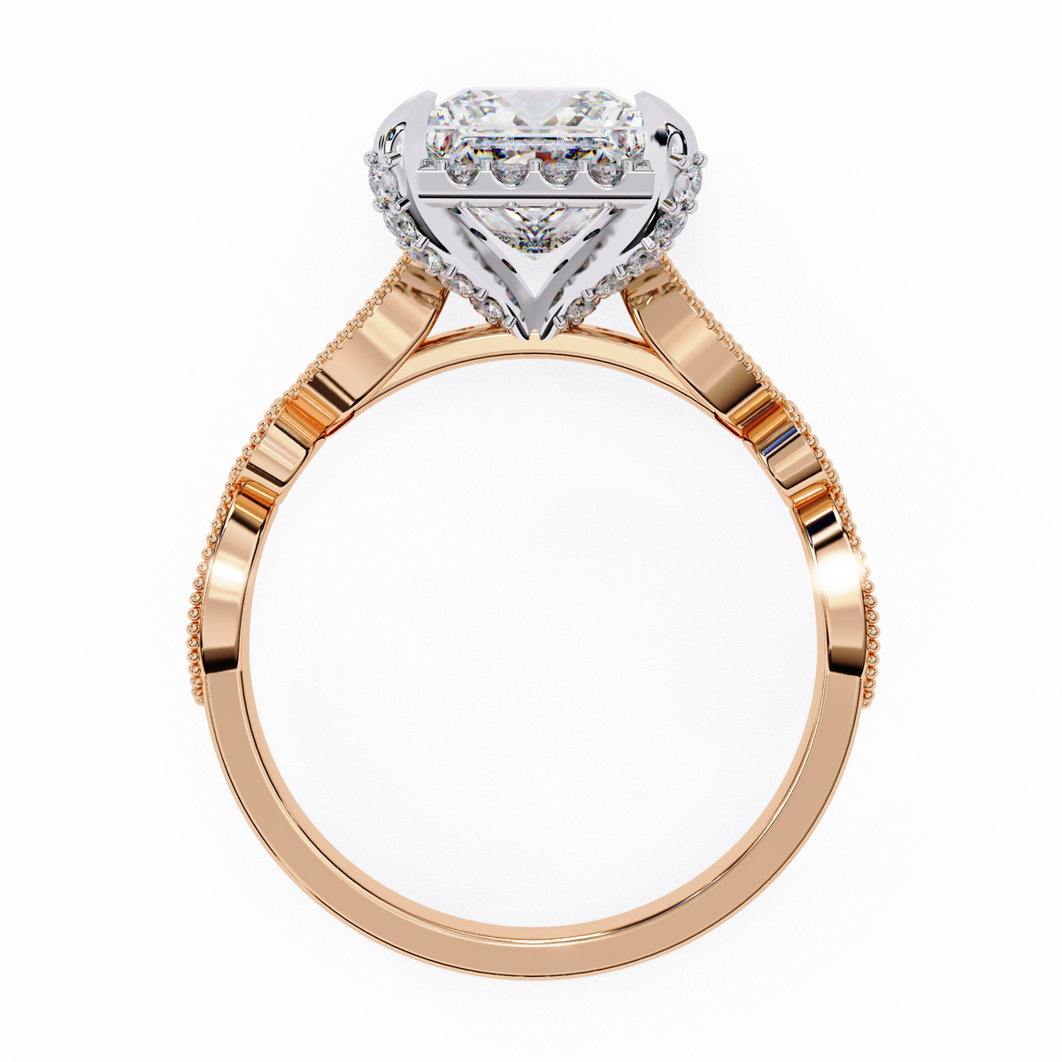 Rose gold ring with a diamond 