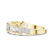 Baguette Cut Moissanite Diamond Half Eternity Wedding Band - View 4
