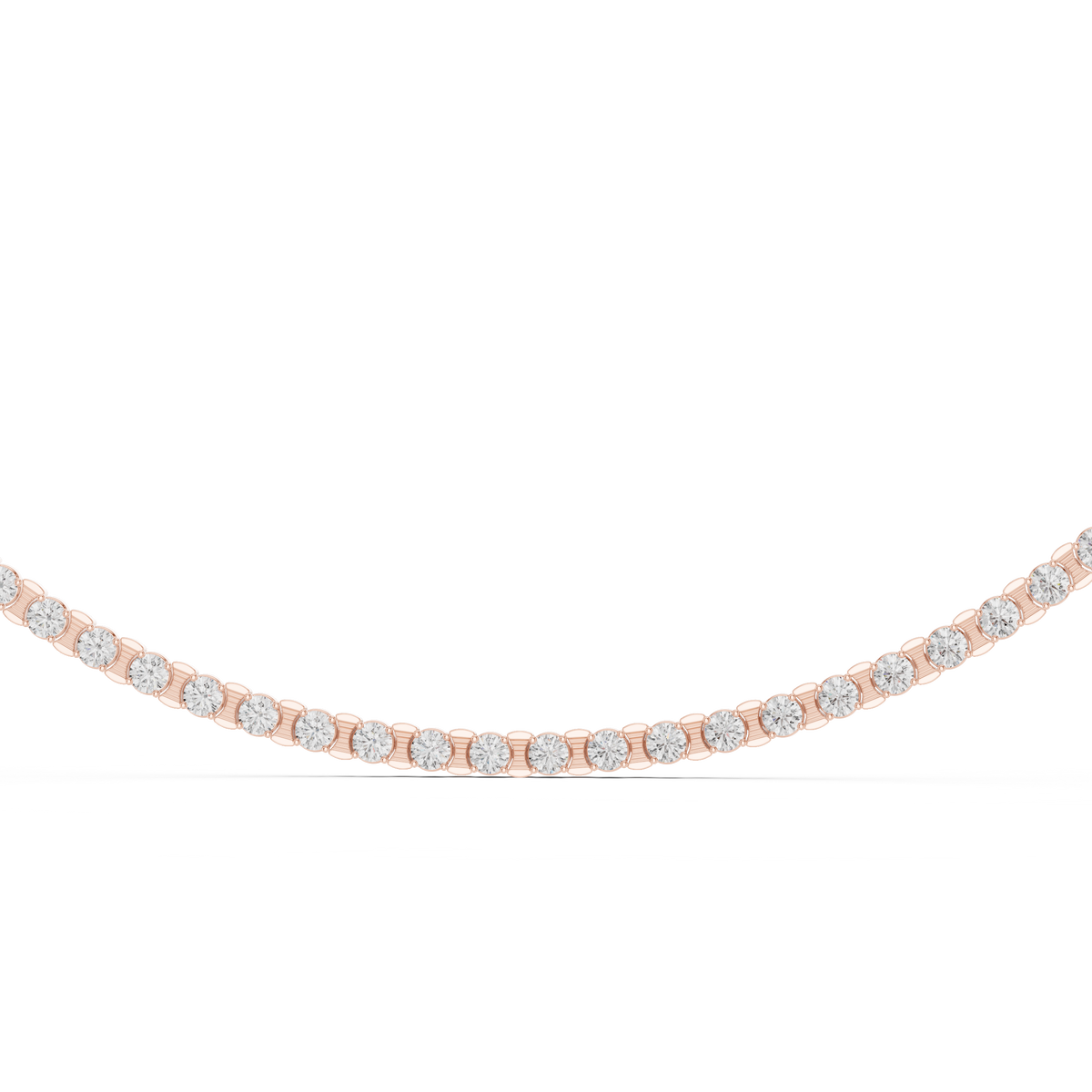 Bezel Setting Round Lab Grown Diamond Tennis Necklace - View 3