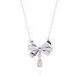 Ribbon Bow Pave Lab Grown Diamond Necklace With Pear Drop - View 12