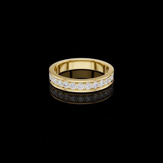 Round Cut Channel Set Lab Diamond Eternity Wedding Band Ring