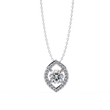 Symmetrical Eye Shape Layering Pendant with Round Lab Grown Diamond - View 7