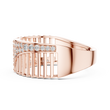 Round Cut Lab Grown Diamond Men's Vertical Pillar Cage Pave Statement Ring - View 11