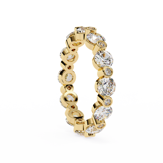 Round Brilliant Accent Lab Diamond Band - View 2