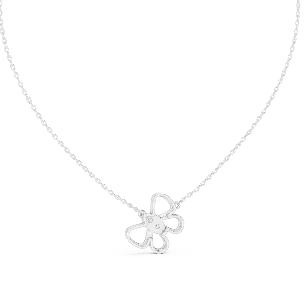 Openwork Butterfly Pendant with Round Cut Lab Grown Diamond - View 9