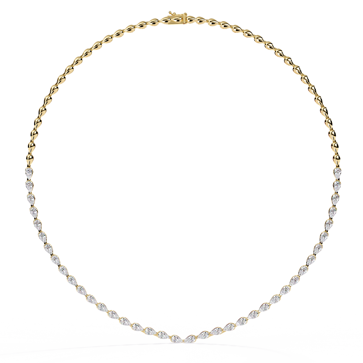 Pear Moissanite Diamond Tennis Necklace - View 2