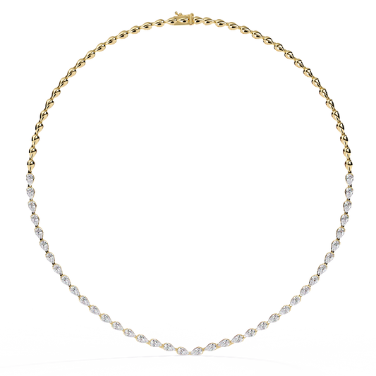 Pear Moissanite Diamond Tennis Necklace - View 2