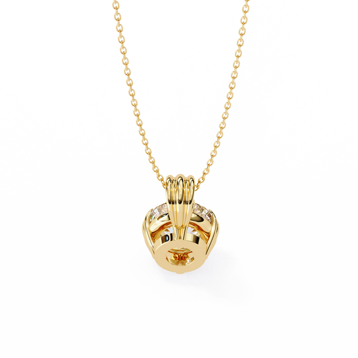 Circular Silhouette Charm Pendant Center Round Moissanite Diamond - View 8