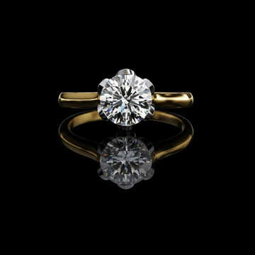 Round Cut Lab Diamond Cathedral Solitaire Ring With Hidden Stone