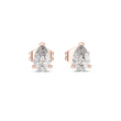 Pear Shaped Lab Diamond Stud Earrings with Classic Three Prong Setting - View 2