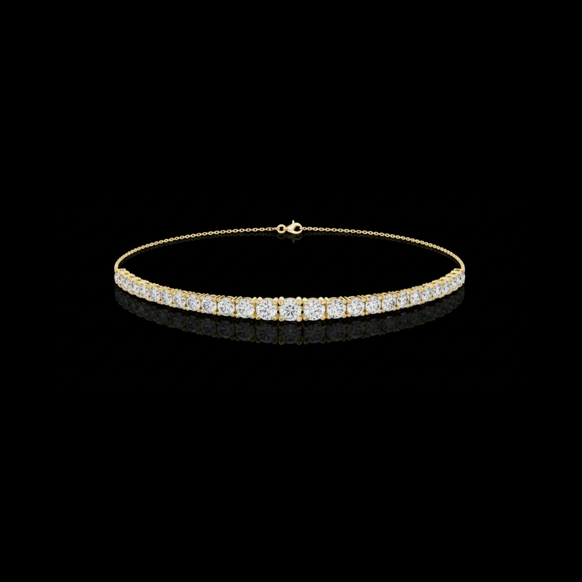 Single Classic Row Round Lab Diamond Tennis Bracelet