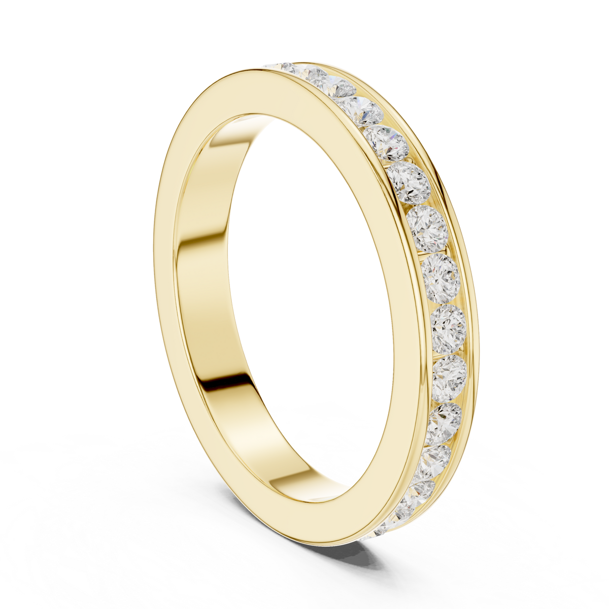 Round Cut Lab Grown Diamond Men's Single Row Channel Set Ring - View 5