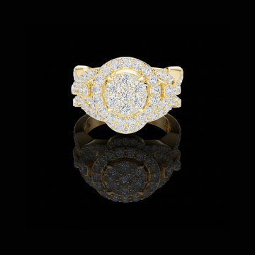 Round Halo Cluster Moissanite Diamond Ring For Her