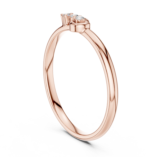Gleaming Round Cut Lab Diamond Ring For Queenly - View 2